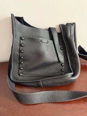 Rebecca Minkoff Black Pebbled Leather Studded Crossbody